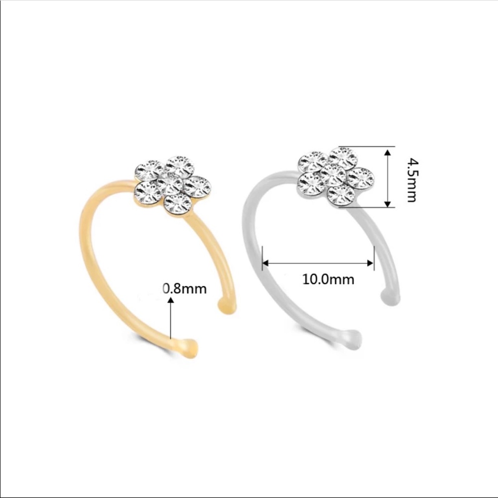 1 pc Nostril Stainless Hoop Plum Nose Ring Clip - Picture 4 of 8